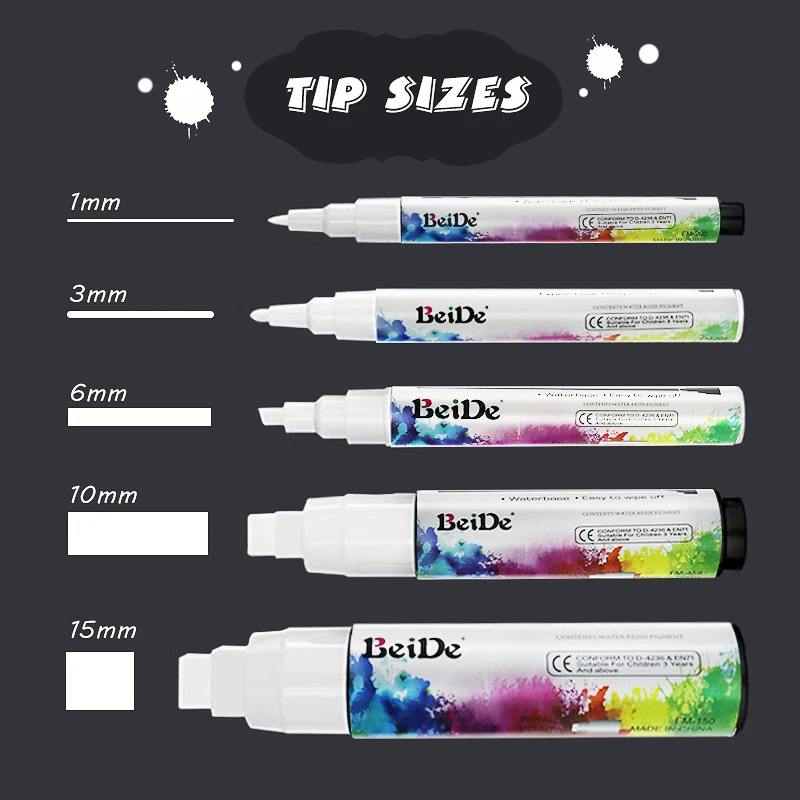 Liquid Chalk Markers,18 Pack, Wet Wipe Erasable Ink Chalk Board Markers,  3mm Reversible Tip Chalk Pens