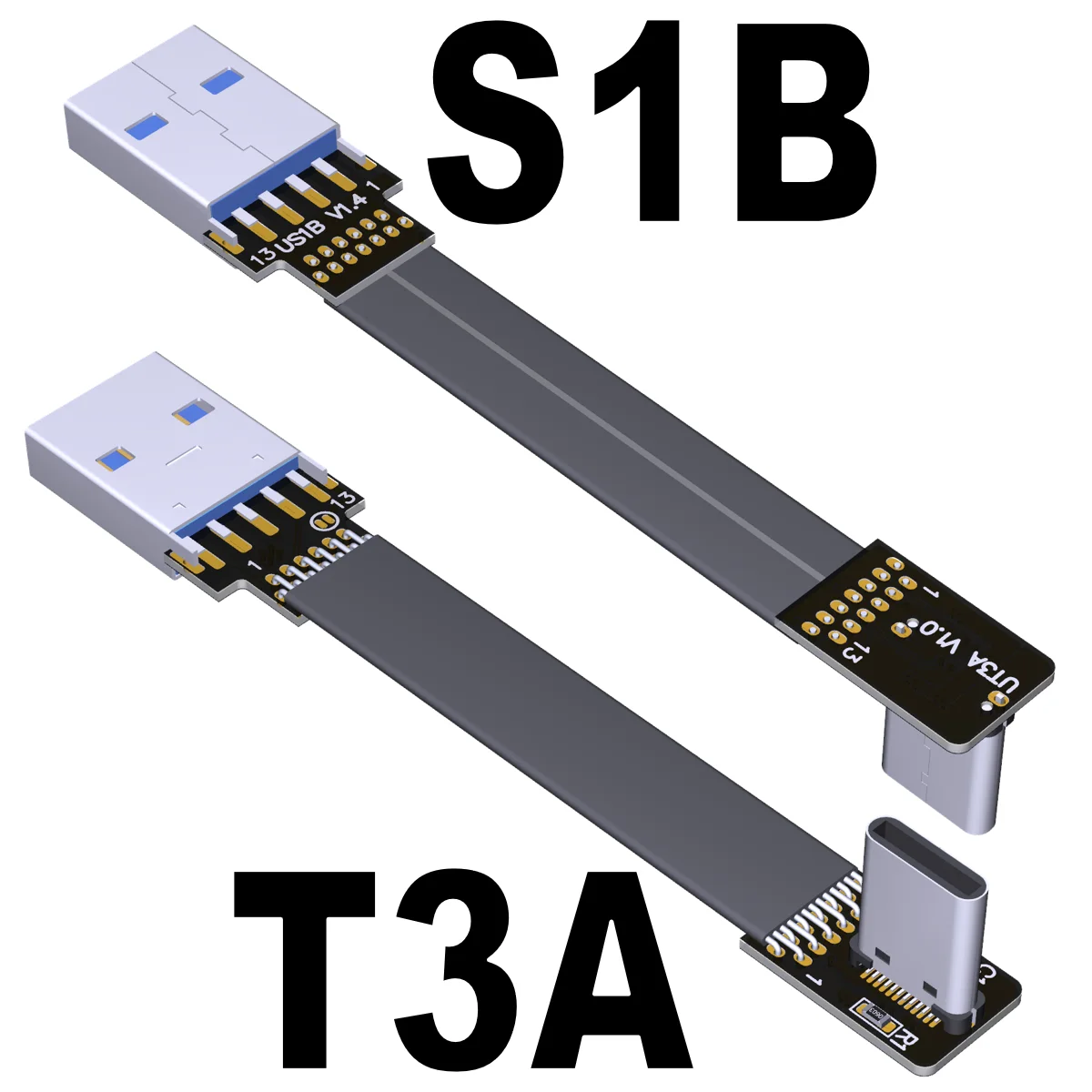 EMI Shield Right Angle  USB Type C Cable Flat FFC Cable  FPV Flat Slim Thin Flexible FPC Cable