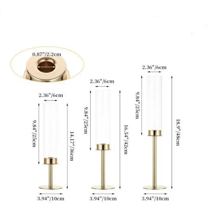 Modern High Quality Gold Iron Plated Glass Wedding Candle Holder and Stand Table Centerpiece for Wedding Party Decoration - Image 5