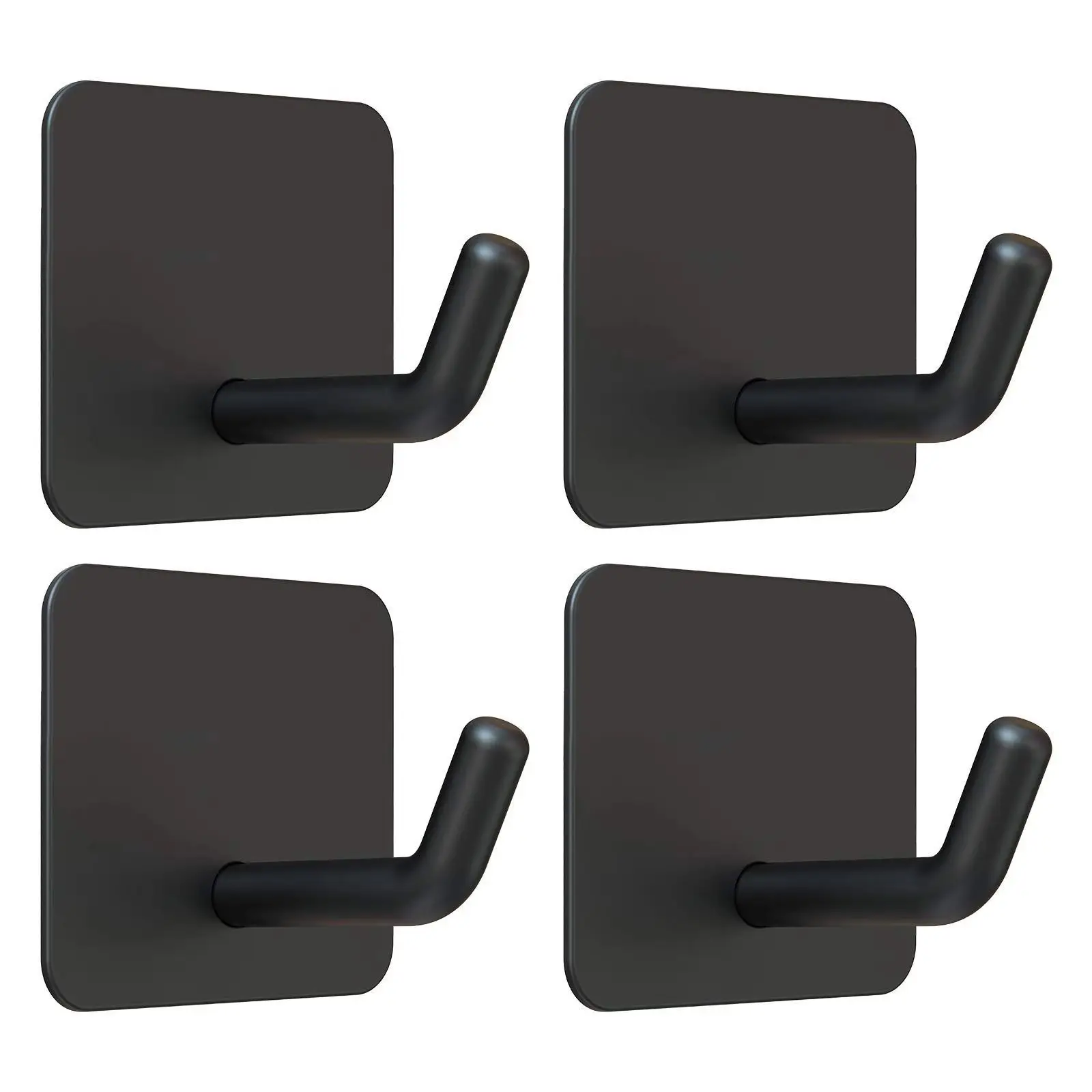 One Stop Shopping Waterproof Towel Hook Black Stainless Steel Self Adhesive Sticker Wall Hook details