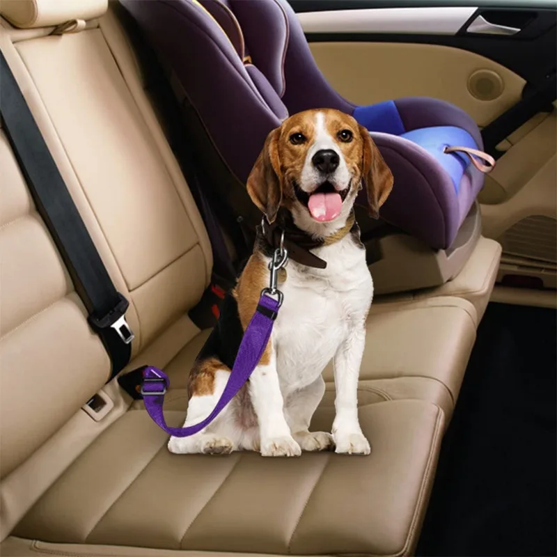 TuNan Safety Leads Vehicle Car Harness Seat Tether 6 PCS Adjustable Pet Dog Cat Seat Belt Nylon Fabric 