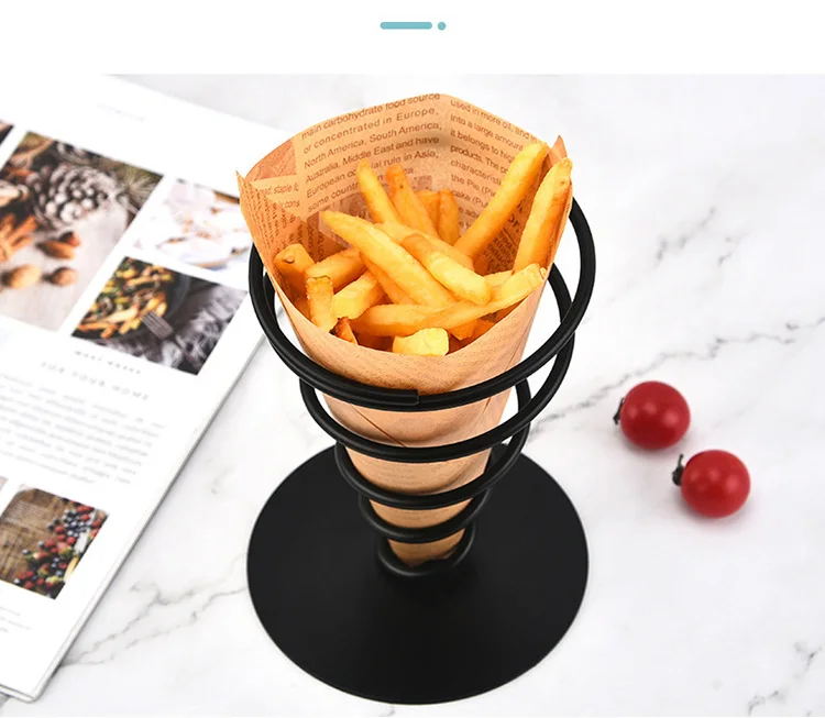 Новая железная стойка конусные корзины для сервировки пищи чипсов картофеля фри корзина фаст-фуда ресторана Deli сервировка куриц гамбургеров