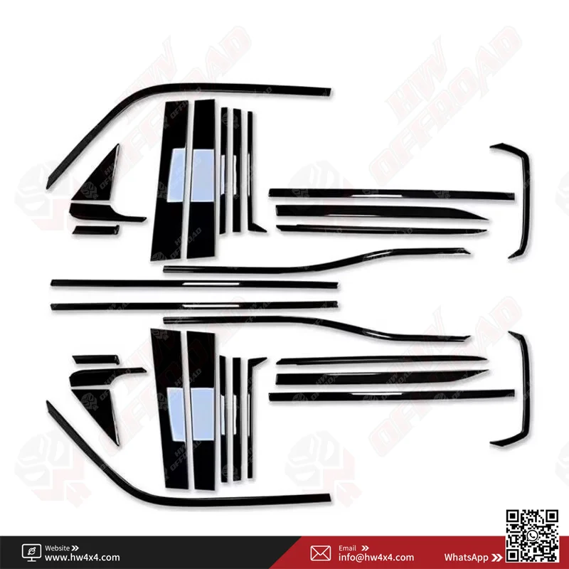A-Pillar & C-Pillar Frame Molding Covers For 2024-2025 Toyota Land Cruiser LC250 & Lexus GX550 - Chrome Silver, 4-Piece Set