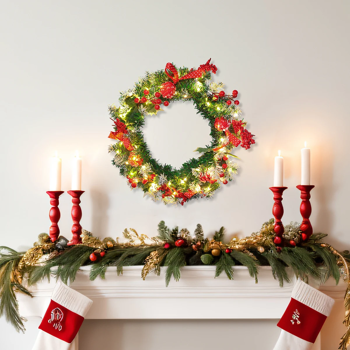 Christmas Day Decorations Shopping Mall Wreath Door Hanging Window ...