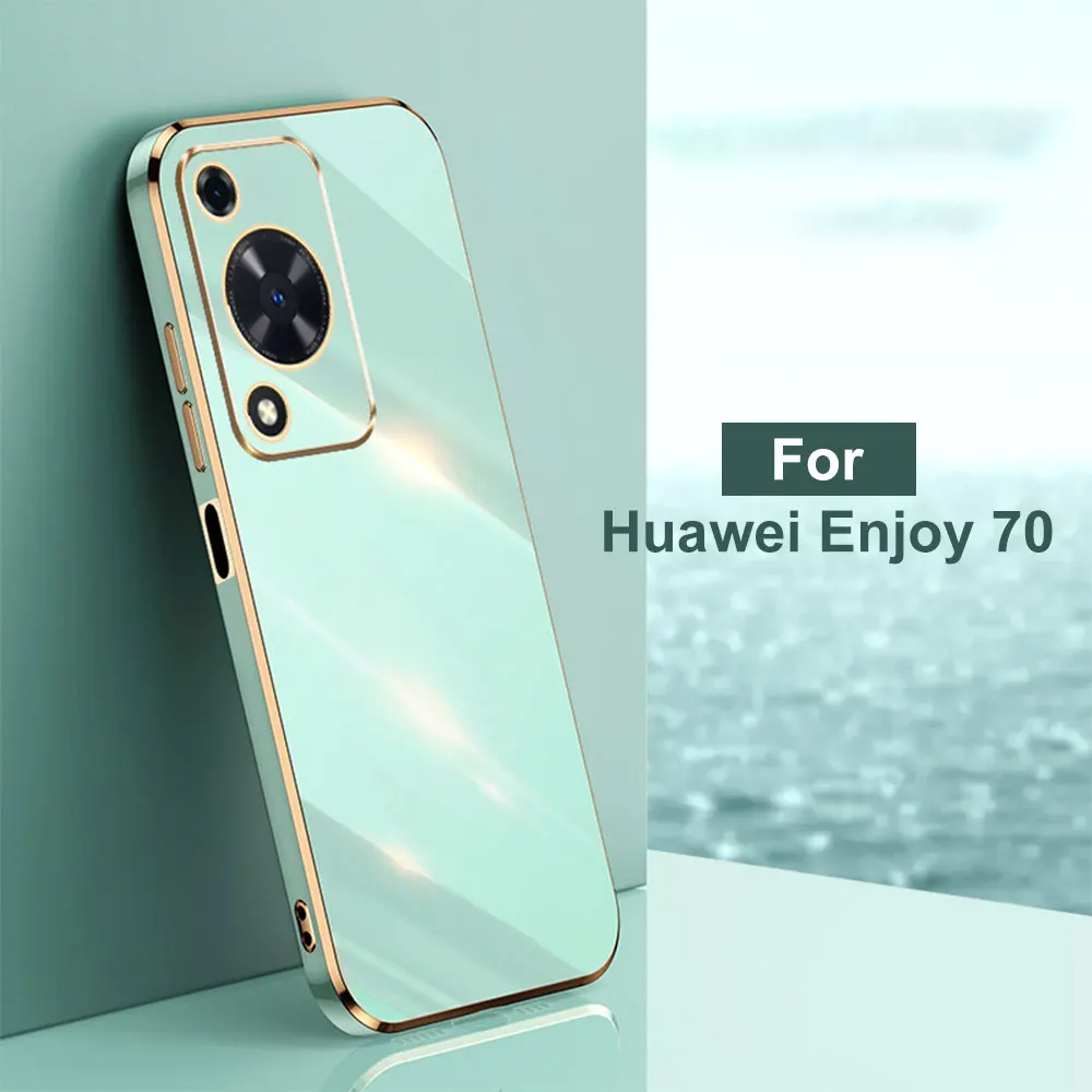 Diamond Phone Case For Huawei Enjoy 70 Rainbow Customize Precision Hole Anti Fall Electroplate Plating Painted Tpu Pc Sjk297