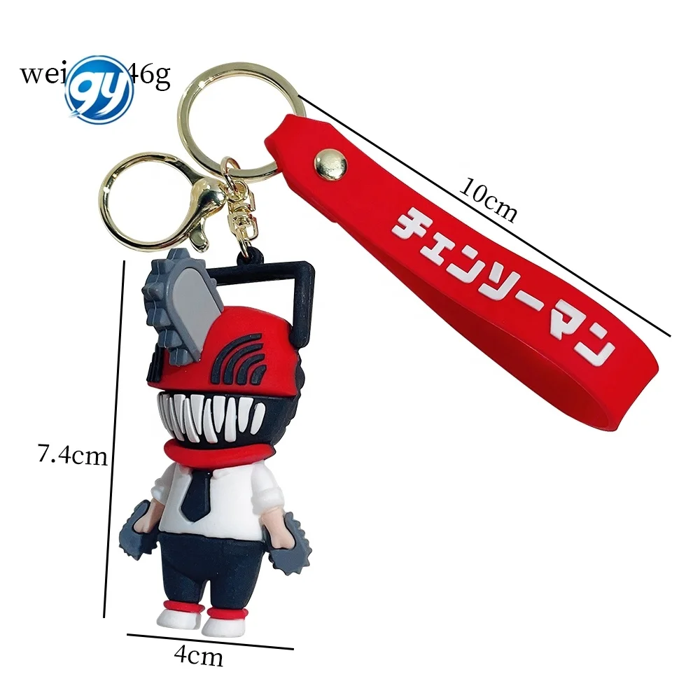 Cartoon Anime Chainsaw Man Pvc Figurine Model Keychain Cute Denji