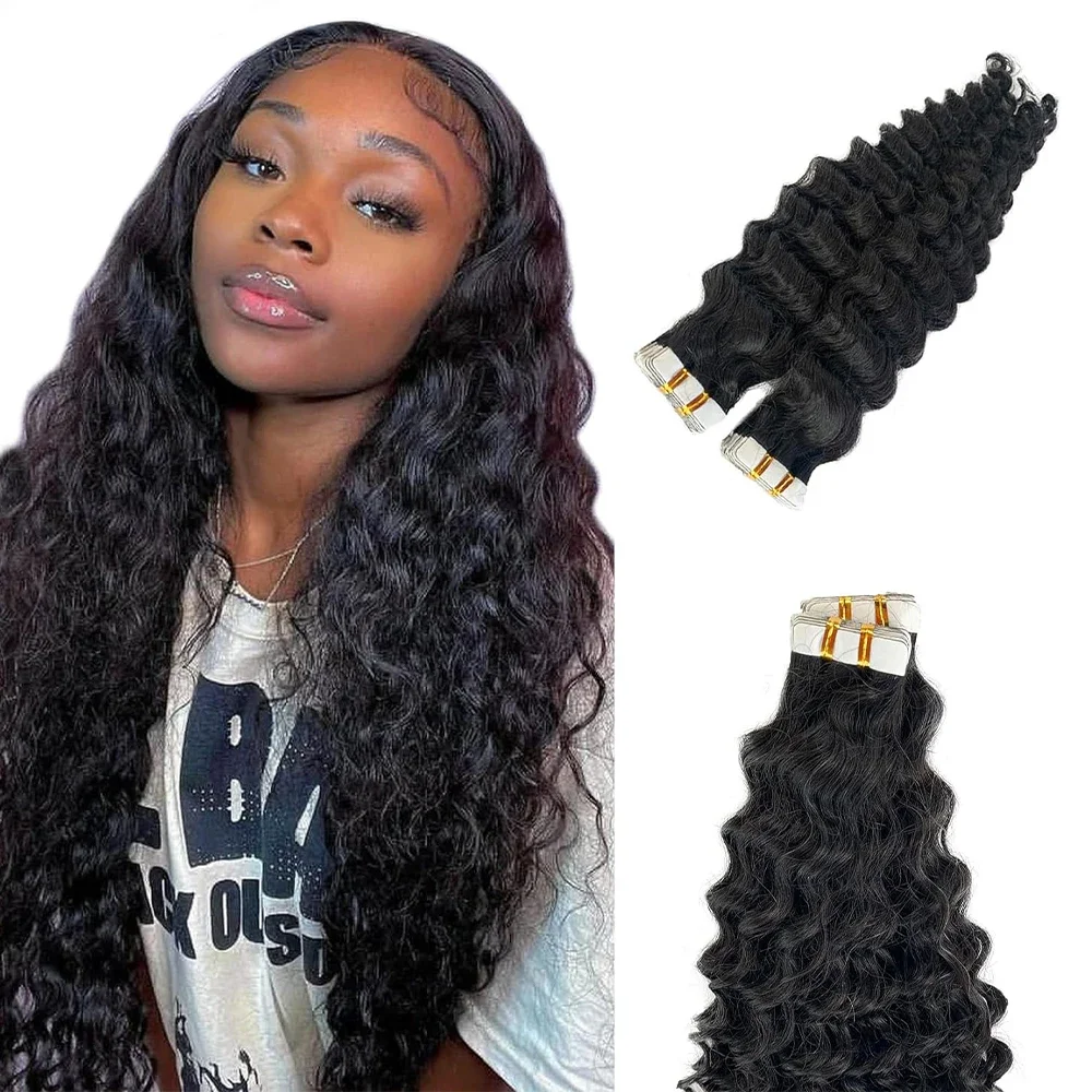 Přírodní hluboké vlny z lidských vlasů, prodlužování vlasů pro ženy, 16-26 palců, kudrnaté, vlnité, brazilské, remy kudrnaté vlasy, svazky 20 ks_voghion.com