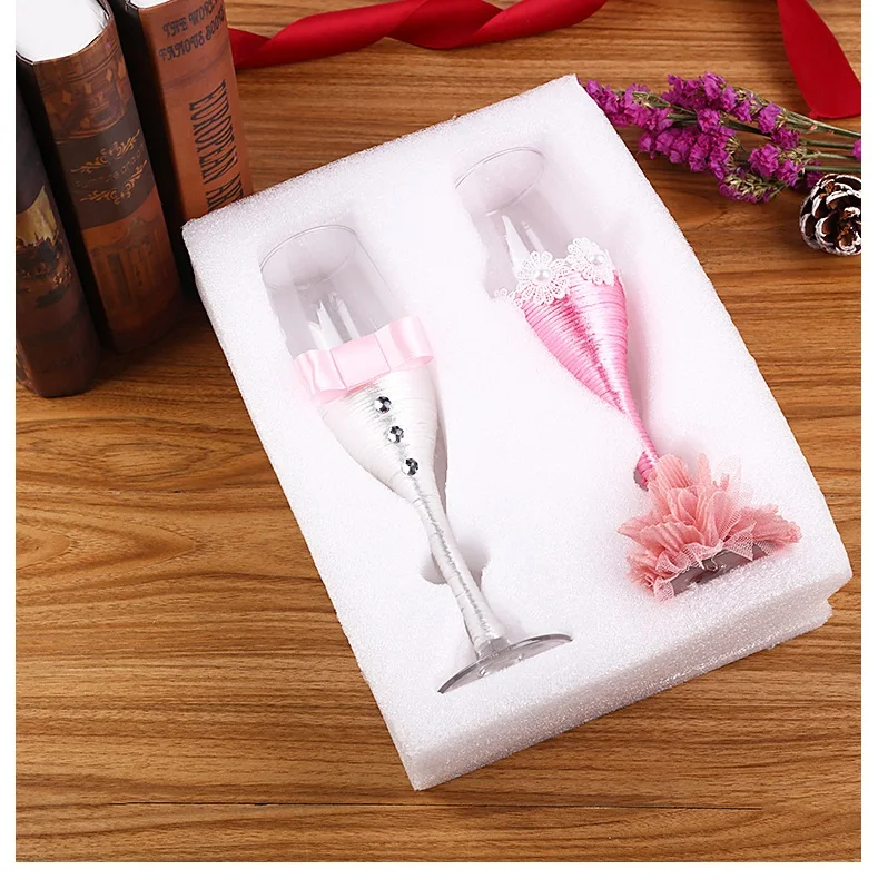 Handmade Wedding Dress Champagne Flutes - Party City Style Handmade Wedding Dress Champagne Flutes - Party City Style