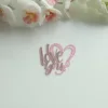 I Love You (ฐานสีชมพูแวววาว + หน้ากุหลาบทอง)