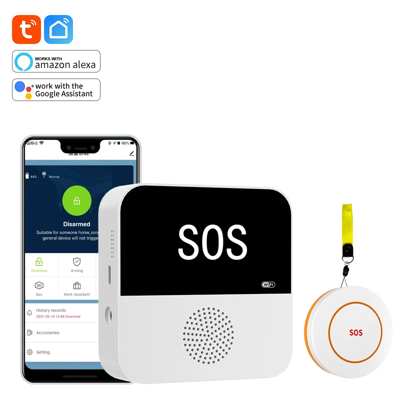 Tuya Wifi Personal Alarm SOS Panic Button Alert System
