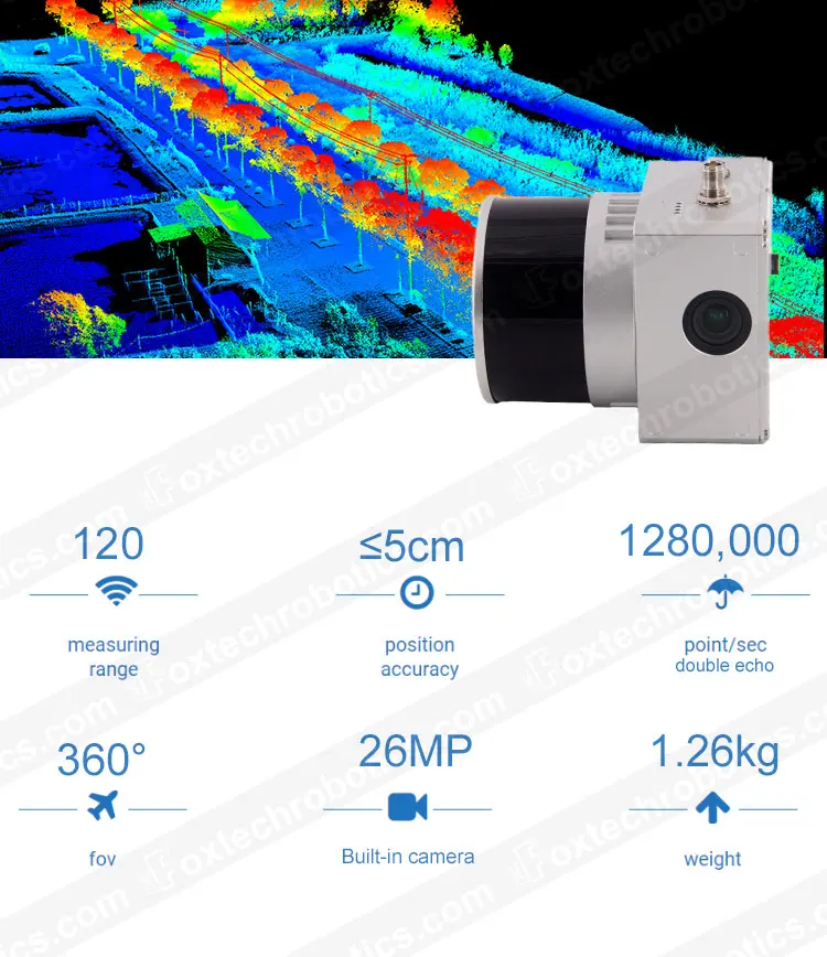 Foxtech Hawk130x Pro Uav Slam Lidar Camera Sensor 3d Laser Scanner