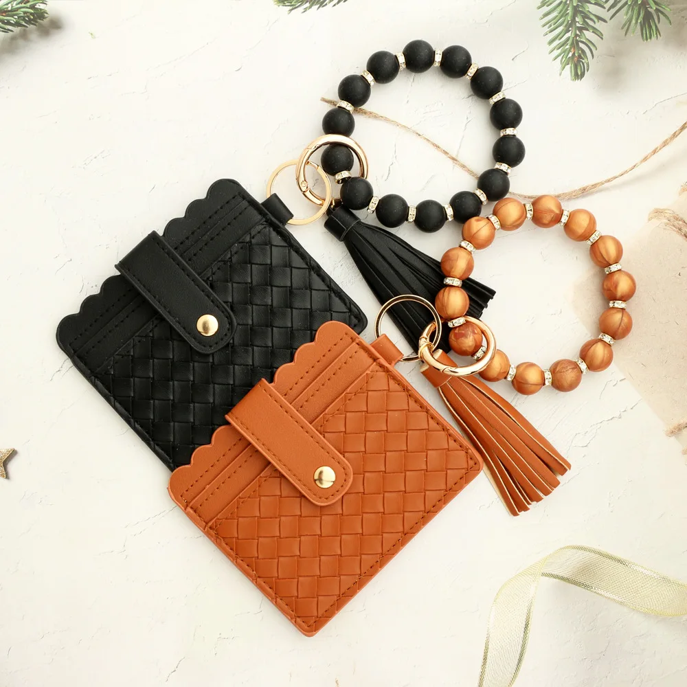 Woven Leather Keychain Bracelet - PU Leather Wristlet Key Holder For Women & Men, Car Keys, Backpack, Outdoor Activities - View #7