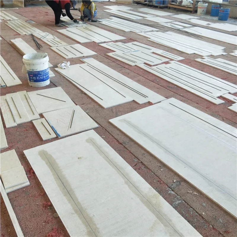 product cream colored beige marble step tiles for villa indoor stairs tiles design-3