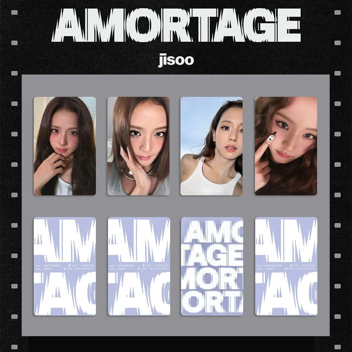 Kpop Kim JISOO Solo Holographic Card Album Double-sided HD