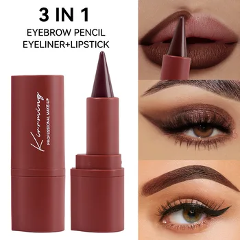 High Quality Multifunctional Makeup 3 in 1 Pearlescent Lip Eyeliner 4 Colors Waterproof Long-lasting Matte Lipstick Hot Selling