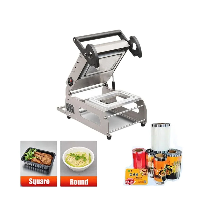 FR160E-1 Plastic Container Food Lunch Box Tray Packaging Sealer Manual Tray  Sealing Machine Food Tray Heat Sealing Machine