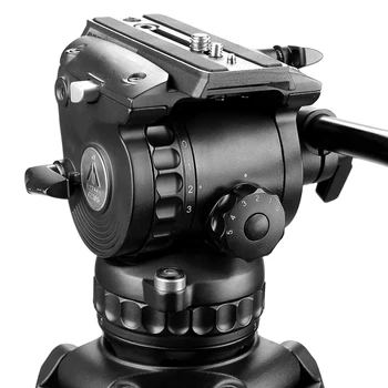E-IMAGE EG06C2 Carbon Fiber Tripod System With Fluid Head for Camcorder Camera Stand detail image