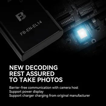 FB EN-EL14 Li-ion Battery 7.4V 930mAh EN-EL14 Camera Battery for Nikon P7800 P7100 D3400 D5500 D5300 D5200 detail image