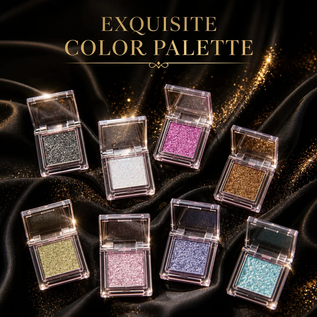 product private label multichrome baked eyeshadow palette chameleon shimmer single eyeshadow custom logo vendor bulk-3