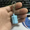 Striped lip gloss keychain-blue