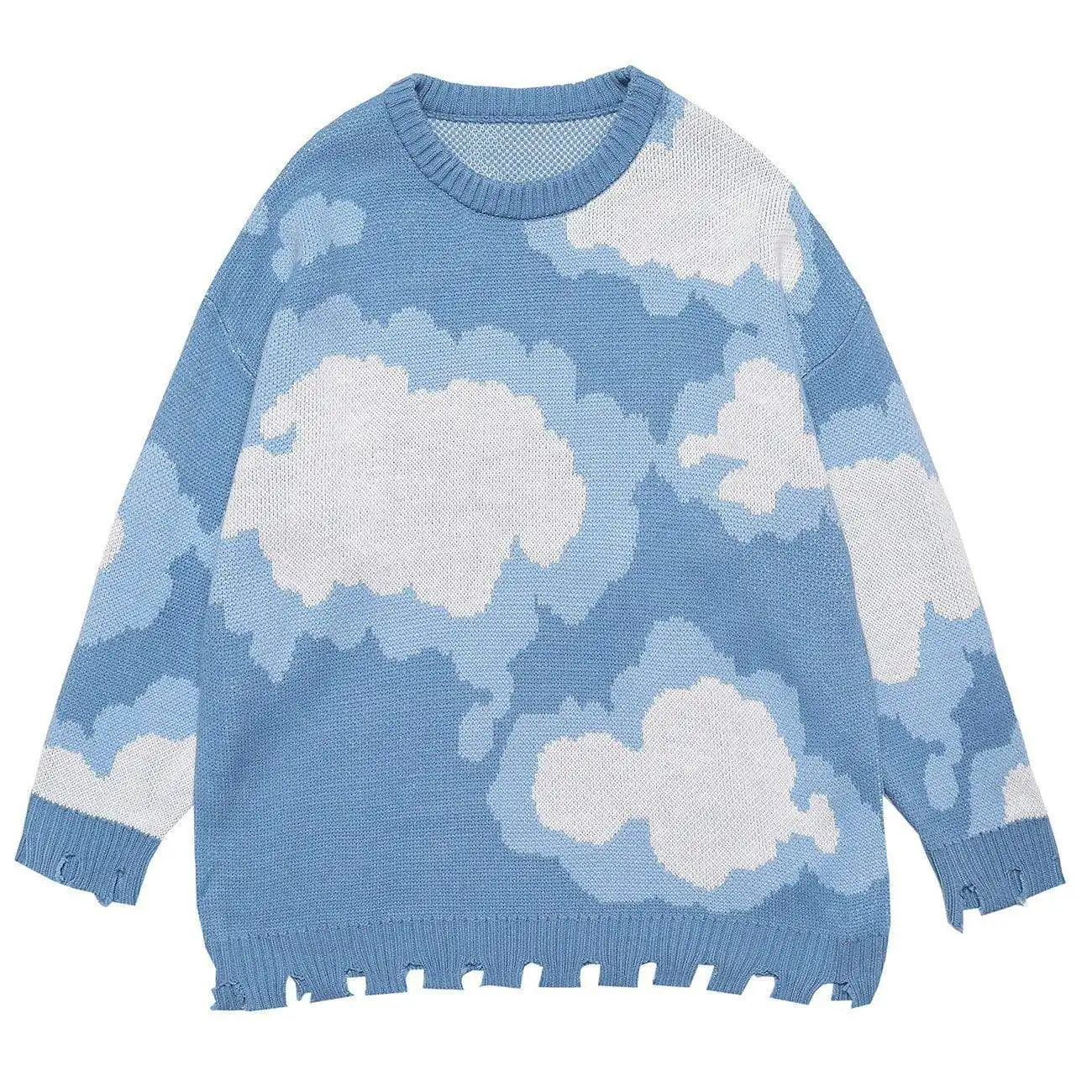 DiZNEW Wholesale New Winter 2021Clouds Shapes Print Blouse Men's Sweater