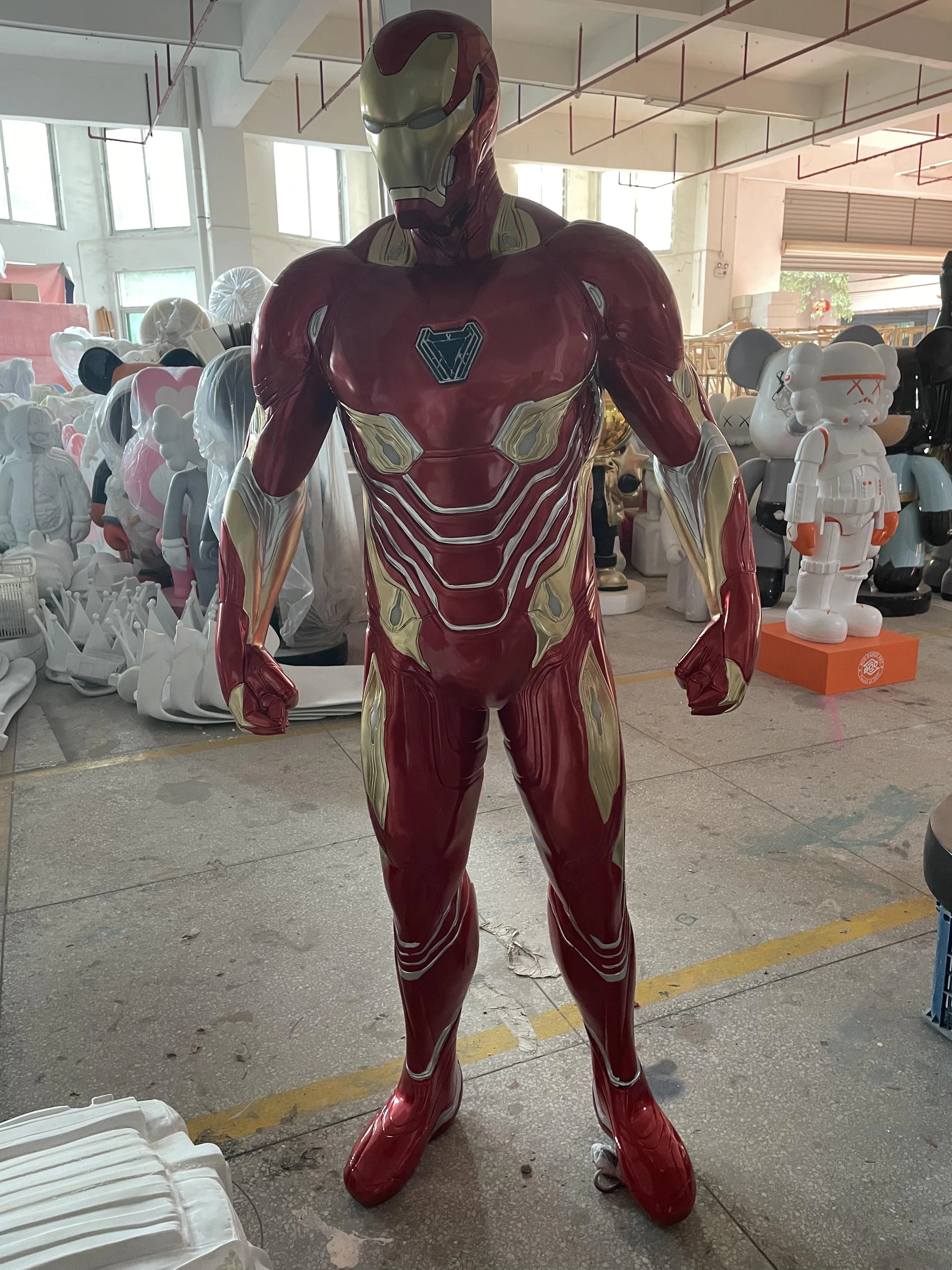 Factory Custom Movie Action Figure Life Size Fiberglass Iron Man Statue