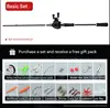 Juego de carrete de baitcasting con mango de pistola para mano derecha