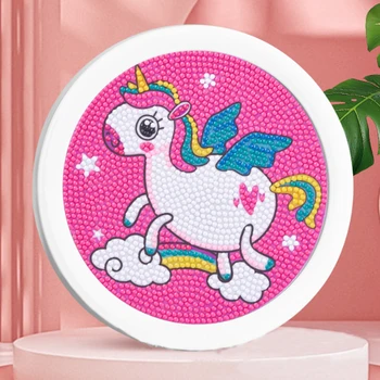 Factory wholesale kids flying unicorn diamond art kit with plastic frames mosaic art painting for kids