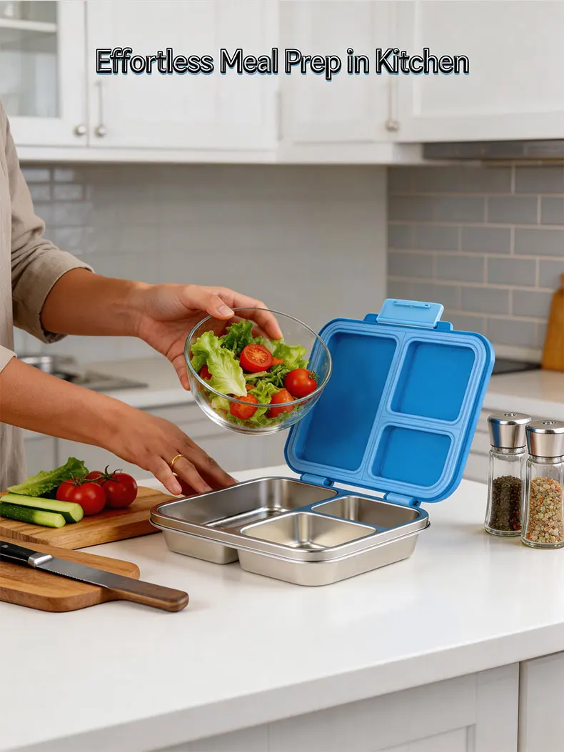 KOLINK 3-Compartment Stainless Steel Bento Box Detail 1