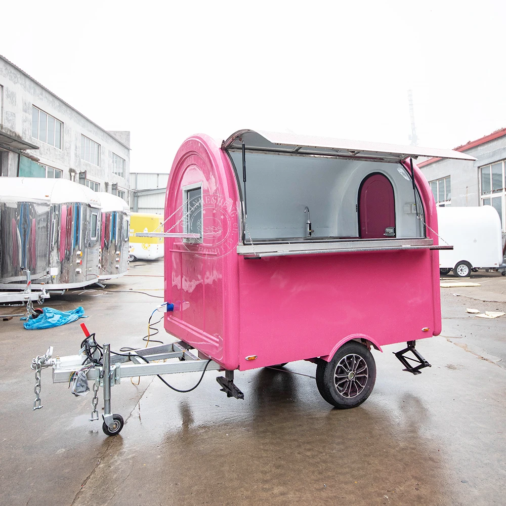 Mobile Food Truck With Full Kitchen Concession Mini Portable Food Trailer Dessert Cart Coffee