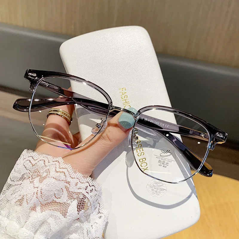 Glasses Silver Tinted Sunglasses Sunglasses Silver Semi Rimless