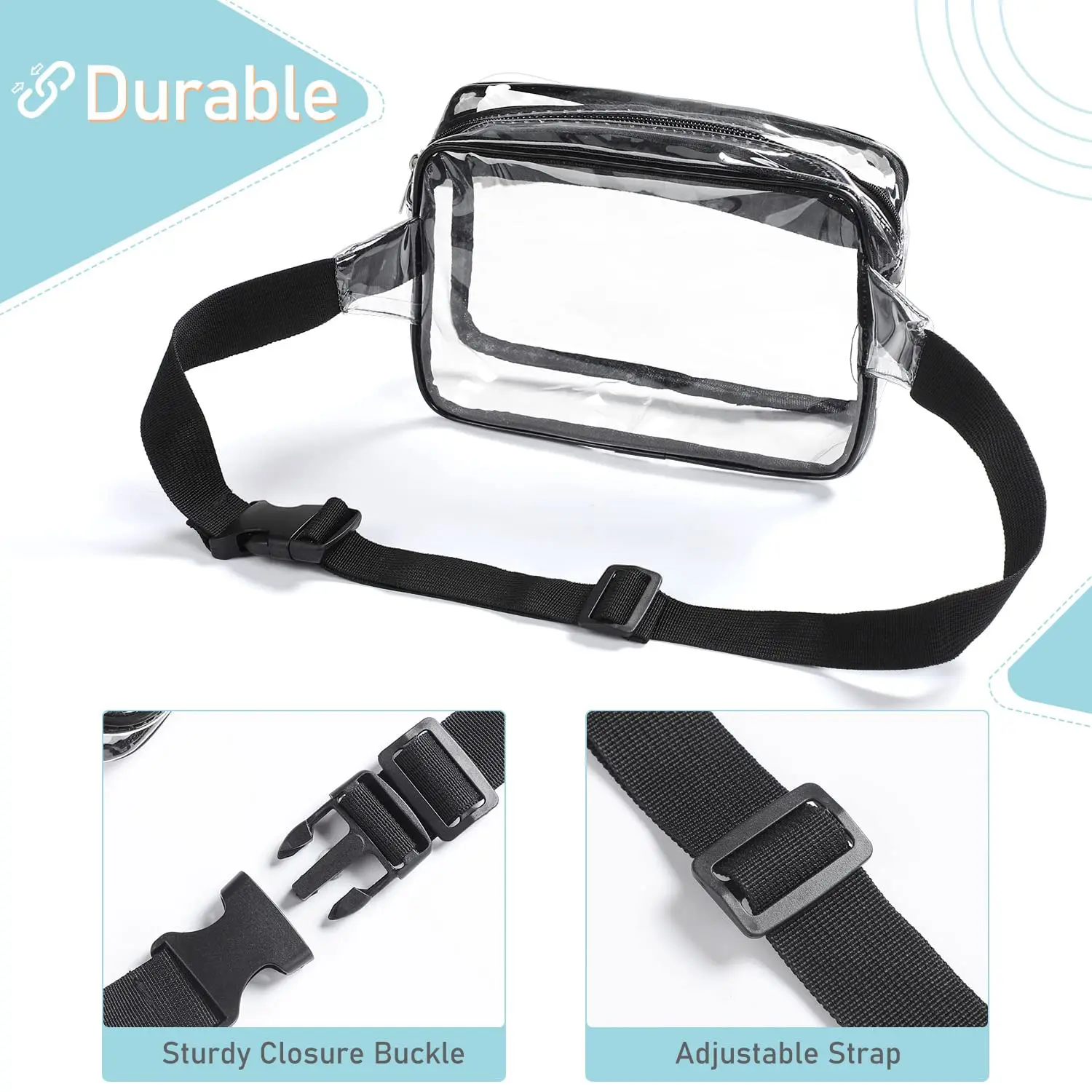 Clear Fanny Pack Stadium Approved Waterproof Fanny Pack For W&m Fashion