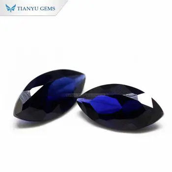 Tianyu Gems Wholesale synthetic Marquise Cut Blue Corundum #33 for jewelry maket