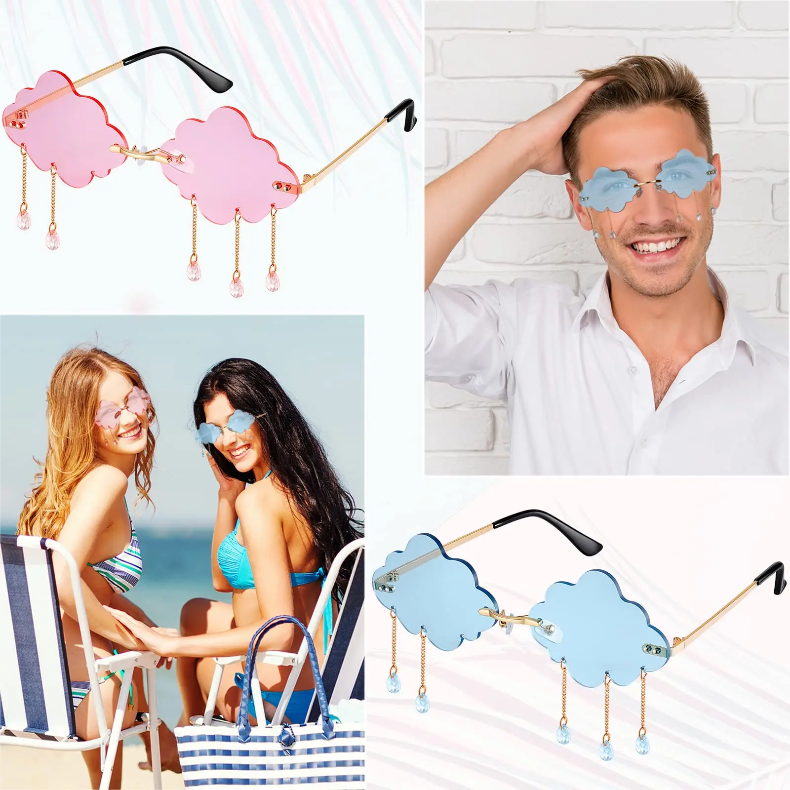 Retro Colorful Halloween Rave Sunglasses - Custom Logo display picture 3