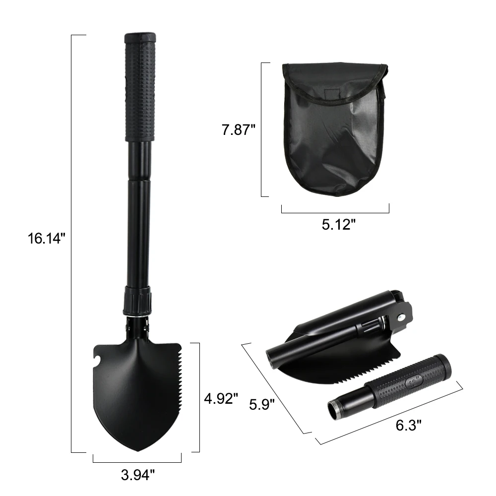 Military Folding Shovel Multitool Survival Shovel Compact Tactical