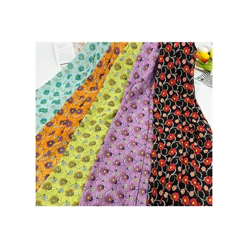 New micropermeable high-quality pearl chiffon printed fabric polyester printed women's silk scarf fabric