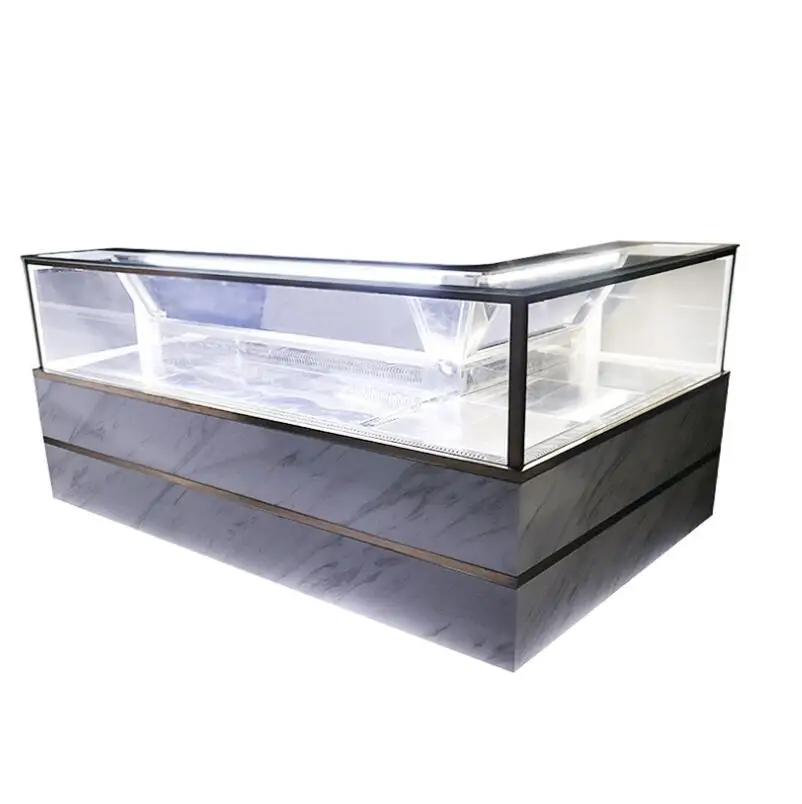 L Shape Customized Cake Bread Chocolate Refrigerator Display showcase Commercial