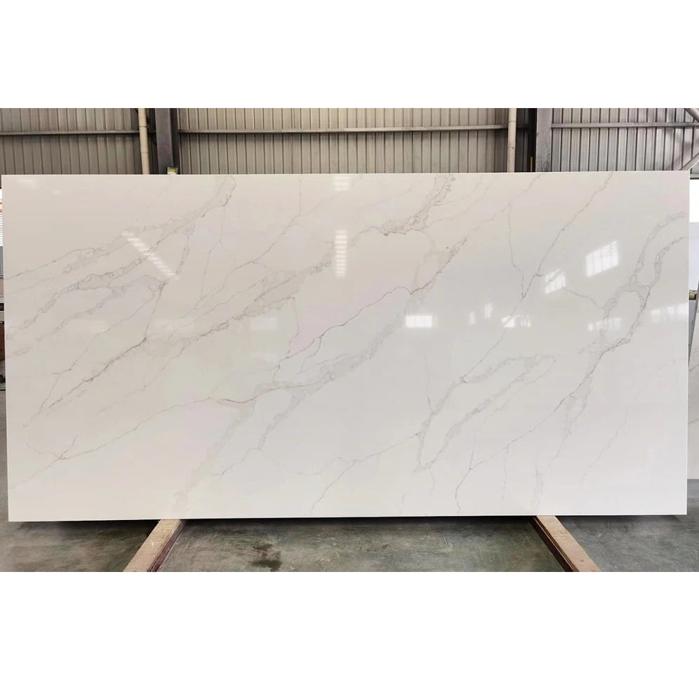 Sh7221 Calacatta White Veins Grey Quartz Stone Slab White Vein Gray