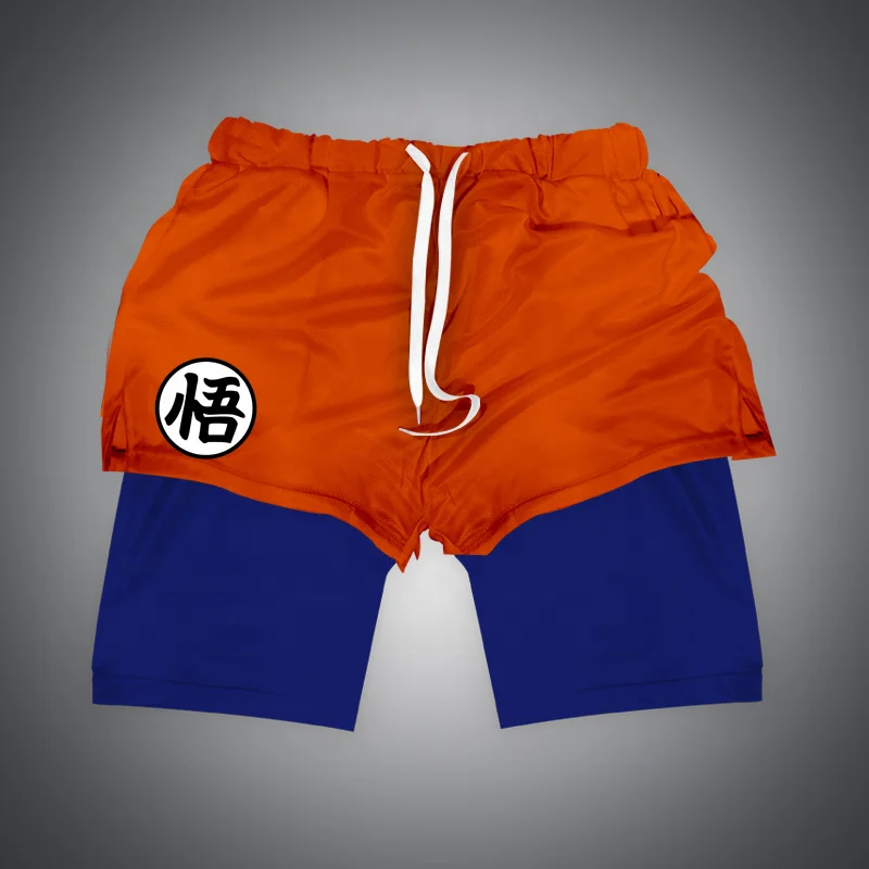 Anime Gym Shorts Men Dragon Anime Ball Anime One Pieced 3d Print 2 In 1