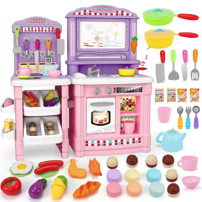 Роскошный большой кухонный домик для ролевых игр набор игрушек со звуком и