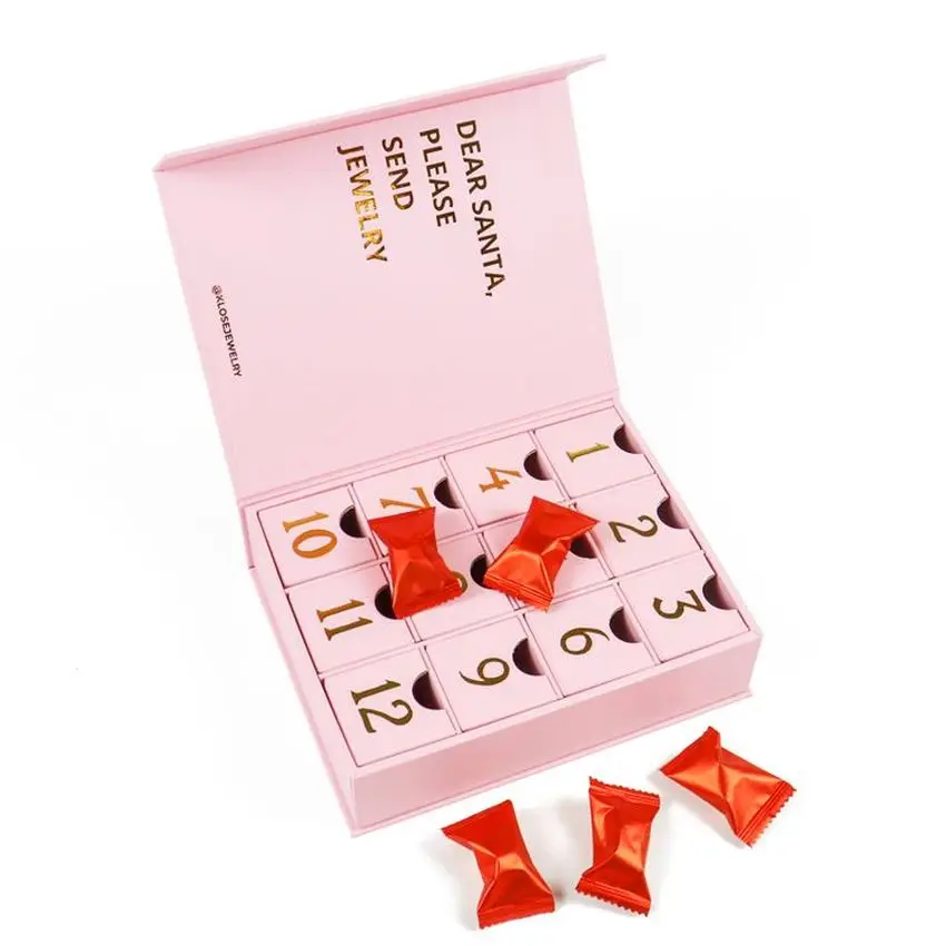 Best Selling Factory Customized Design Gold Print Cosmetic Advent Mystery Calendar Box
