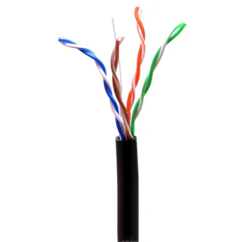 Cat5e Waterproof Networking Cable, Outdoor Use, Unscreened, Cat5e, 24 AWG, Solid Copper, UTP, PE Jacket