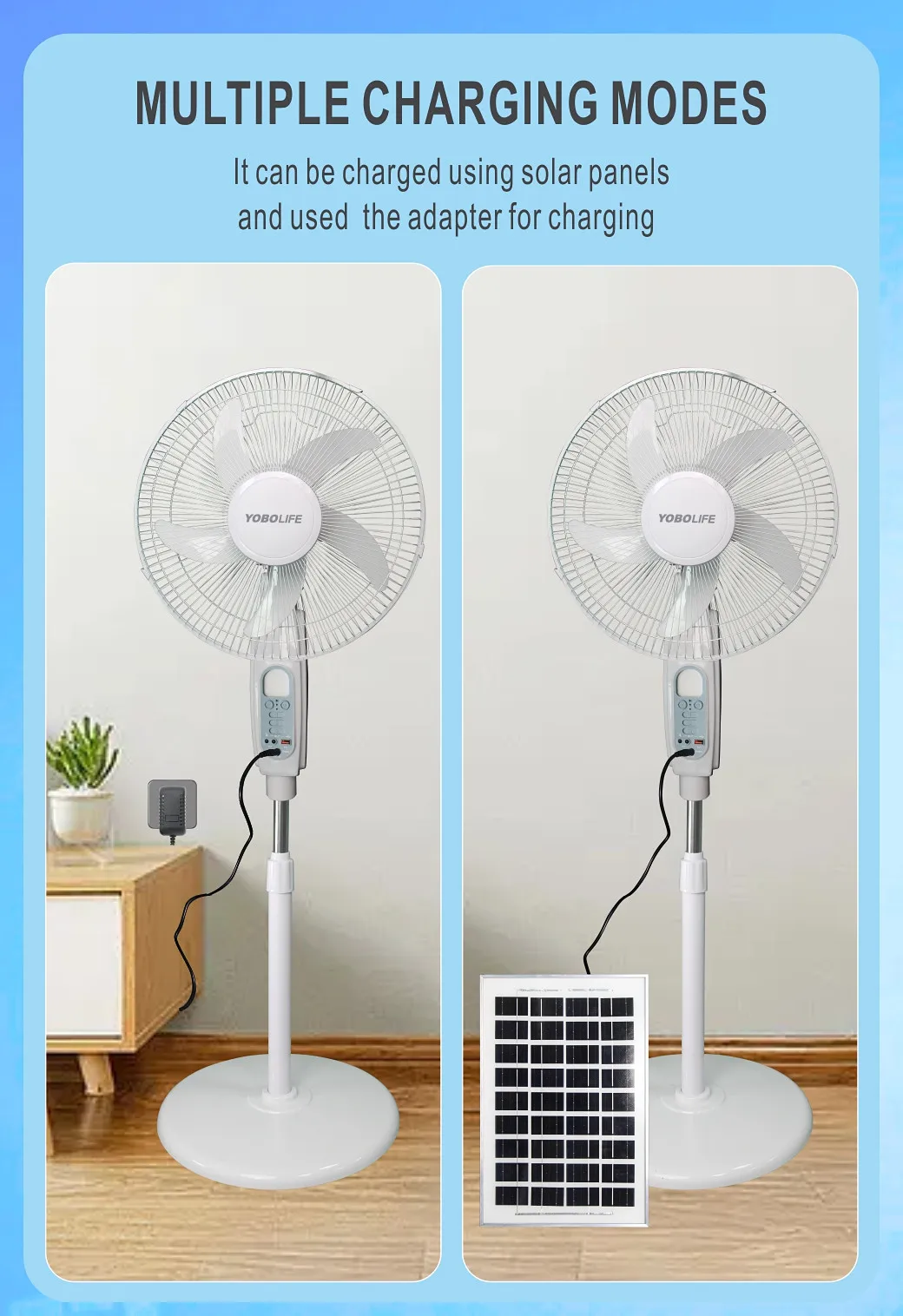Stand Fan, LM-186, LED, USB, Solar - detail 14