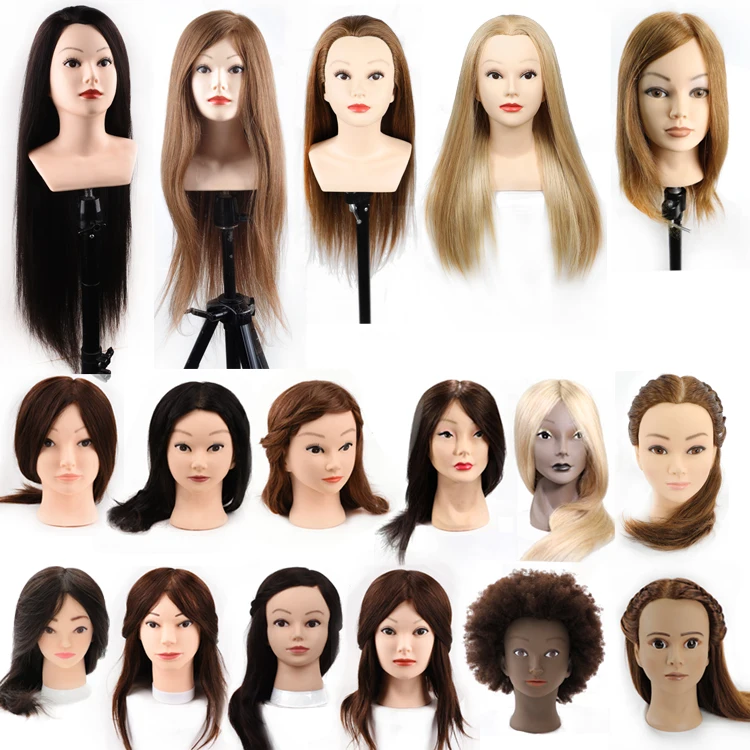 Cheap High Quality Styrofoam 3 Layer Lash Afro 100% Human Braiding Hair Dark Skin Training Mannequin Head with Shoulders