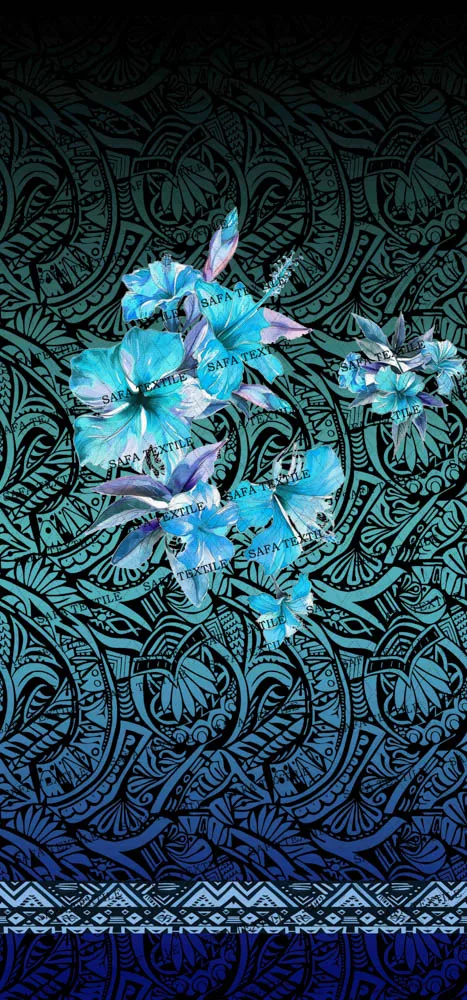 Tribal Tropical Hawaiian Design Custom Digital Print Polyester Printed Floral Polynesian Micronesia Fabric for Islander Skirt Dress