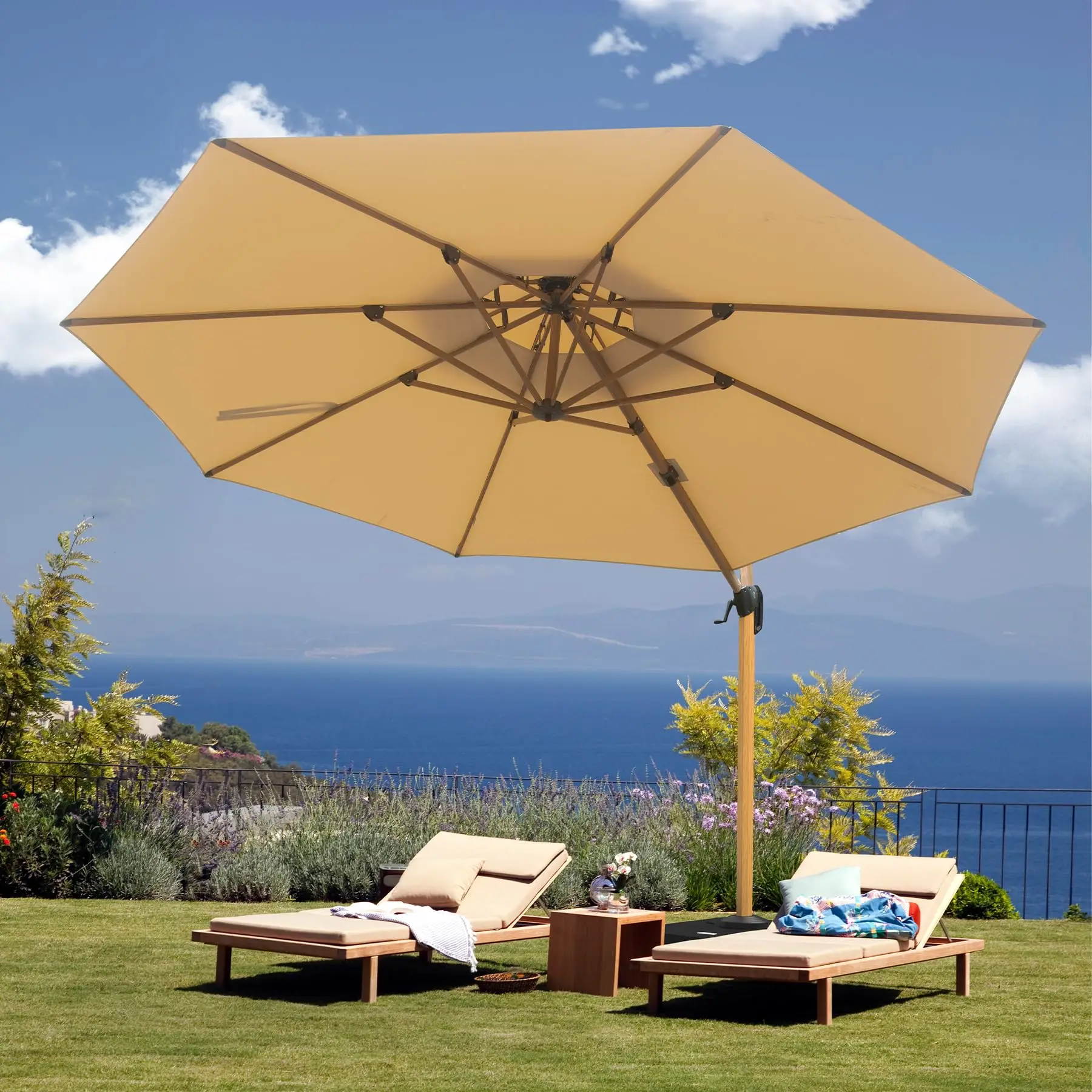 black outdoor patio umbrella 10ft Round filter__abound_sr Sika Design Teak Natural option:With Hot Toys Original Brown shipper Box The At Home Outdoor