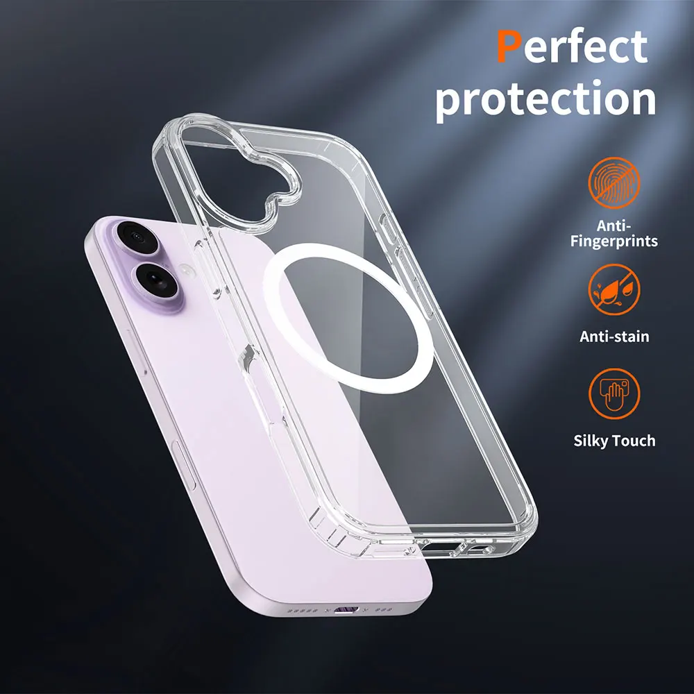 product transparent anti yellow phone case for iphone 17 16 15 14 13 shockproof dustproof 15mm pctpu clear mobile cell phone cover-6
