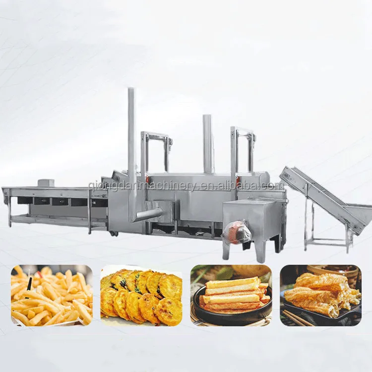 Small Continuous Gas Frying Machine And Conveyor Samosas Fryers Automatic Gas Deep Fryers Making