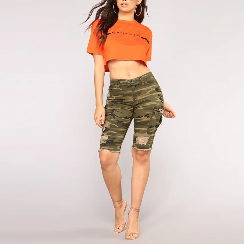 Pantalones Vaqueros Cortos De Alta Calidad Para Mujer,Pantalón De Camuflaje,Informal  - Buy Pantalones Casuales De Las Mujeres Pantalones Vaqueros Pantalones De  Camuflaje Pantalones Cortos De Mezclilla Product on Alibaba.com