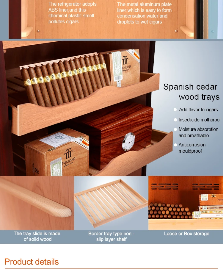 Raching  Factory Direct Offer More Than 1000 Cigars  Climate Controlled Precise Electronic Cigar Humidor Cabinet